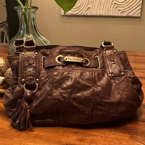 Juicy Couture Rich Brown Leather Shoulder Bag